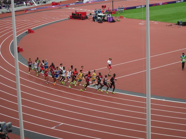 Olympic Park, 8.08.12, 5000m, Heat 1, first lap